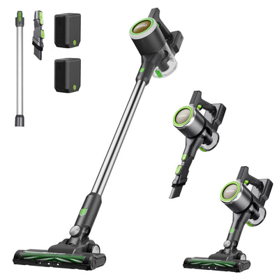 EUREKA NEC370 Akku Staubsauger,3-in-1 Design Staubsauger kabellos,2 wiederaufladbare herausnehmbare Batterien,Überlegene Saugkraft & Filtersystem,40*2 Min Laufzeit,Für Böden/Teppiche/Tierhaare