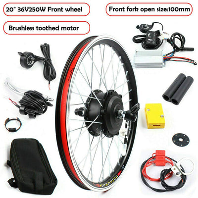 Bathrena Elektrofahrrad Umbausatz 20 Zoll E-Bike Conversion Kit 36V/48V Elektrofahrrad Vorderrad/Hinterrad Umbausatz Motor E-Bike Conversion Kit (36V 250W Vorderrad)