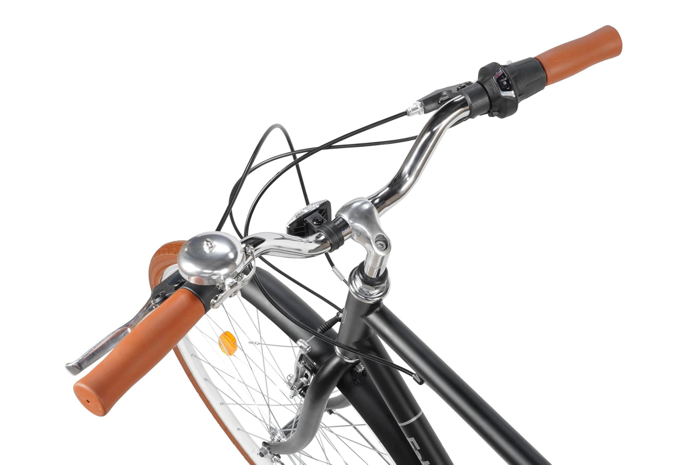 FabricBike Southken - City Bike 28 Zoll, Cityräder, klassisches Stadtrad, Fahrrad mit Korb, bequemer Sattel, 7-Gang-Schaltung (Southken Matte Black, L-58cm)