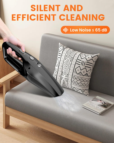 SERVOMASTER Handstaubsauger 12000Pa, Handstaubsauger Akku kabellos, Leistungsstarker Auto Staubsauger Wiederaufladbar, Mini Staubsauger mit Waschbar Edelstahl HEPA-Filter für Auto Haus Büro, Tierhaare