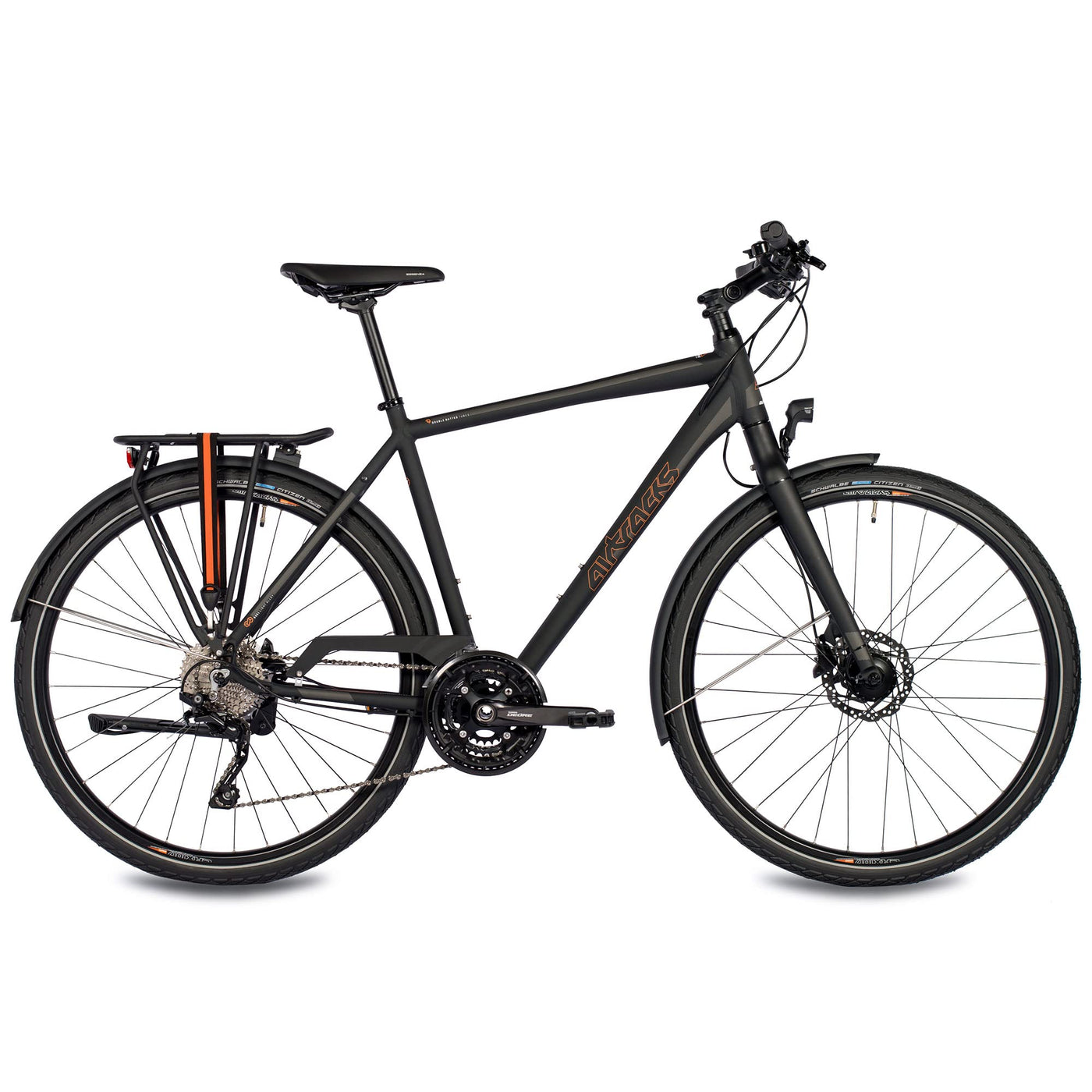 Airtracks Herren 28 Zoll Trekking Fahrrad TR.2870 Trekkingrad Shimano Deore 30 x Gang RD-T6000 SGS Schwarz Mat - Rahmenhöhen 50cm und 55cm - 55cm (Körpergröße 175-185cm)