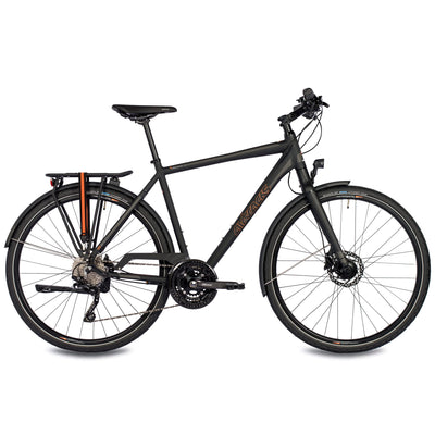 Airtracks Herren 28 Zoll Trekking Fahrrad TR.2870 Trekkingrad Shimano Deore 30 x Gang RD-T6000 SGS Schwarz Mat - Rahmenhöhen 50cm und 55cm - 55cm (Körpergröße 175-185cm)
