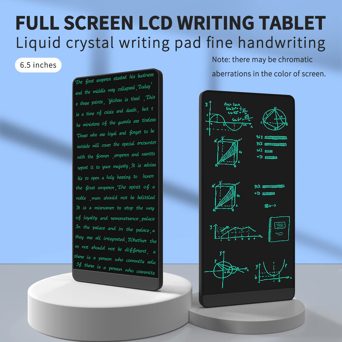 LONGTOO LCD-Schreibtablett, digitaler Vollbild-Notizblock für Erwachsene und Kinder, wiederverwendbarer Notizblock mit Hallenschalter, Zeichnen, Notizen machen und Nachrichten hinterlassen, 16,5 cm,