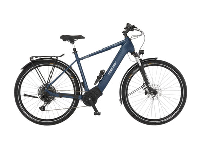 FISCHER E-Bike Trekking VIATOR 8.0i, Elektrofahrrad für Damen und Herren, RH 55 cm, Mittelmotor 90 Nm, 36 V Akku, sattblau