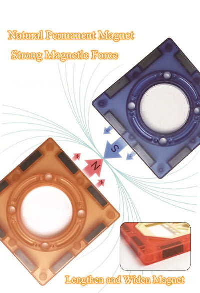 BINZKBB Magnetische Bausteine Magnet 110 Teile Konstruktion Bauen Blöcke Set,Montessori Spielzeug für Kinder ab 5 6 7 8 9 10+Jahre Alt,Ideales pädagogisches Spielzeug Mädchen Jungen Geschenk