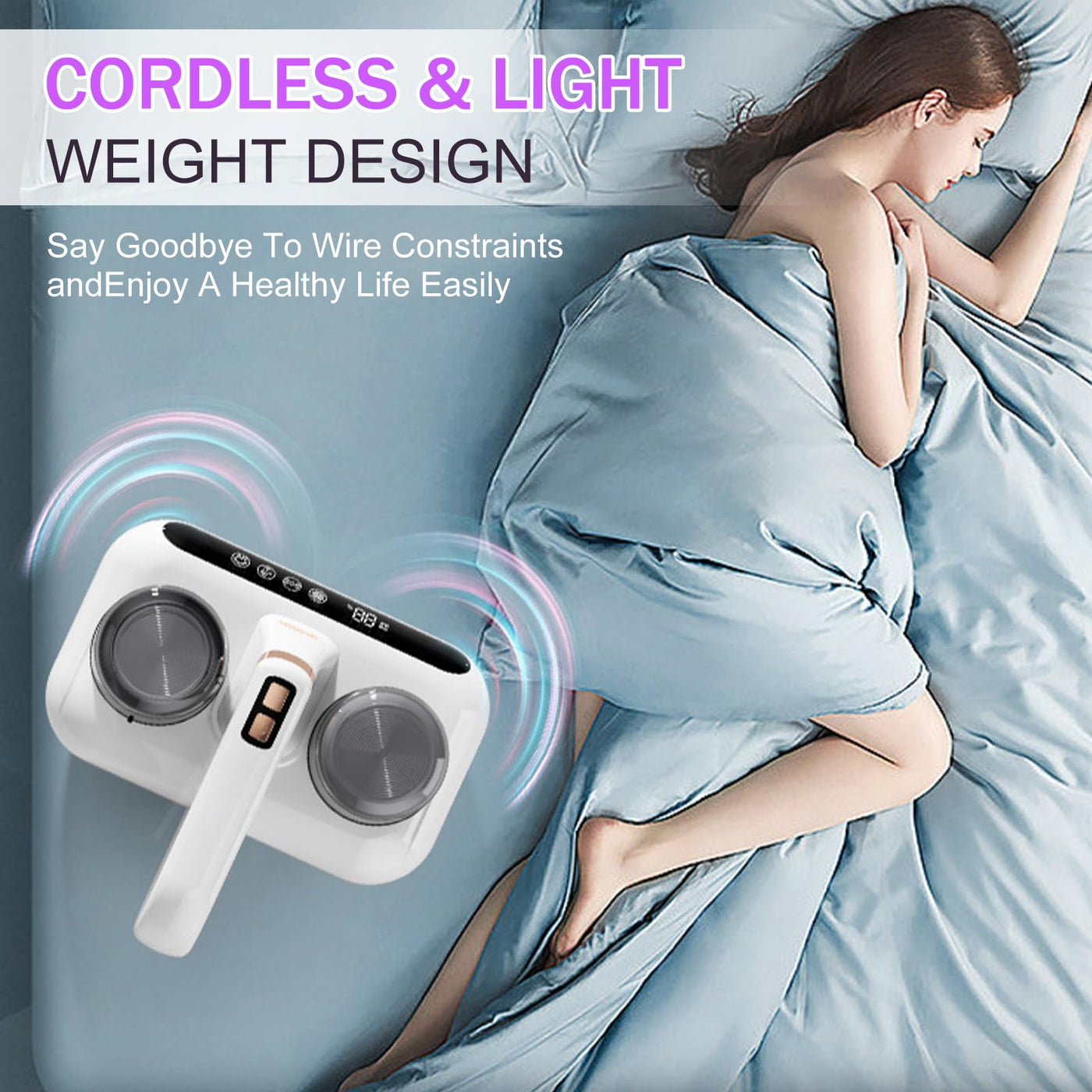 Yaasier Milbensauger für matratzen mit LED-Anzeige, 80000 RPM/Min Milbenstaubsauger mit UV-Licht und Staubmilben-Sensor, Antimilben-Staubsauger entfernt 99,9% für Matratze Sofa Bett