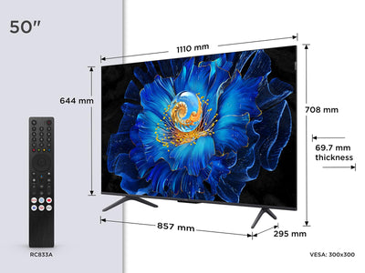 TCL 50C61KS 50 Zoll, QD-Mini LED TV, 4K UHD, Smart Google Fernseher mit, Dolby Atmos und Game Master