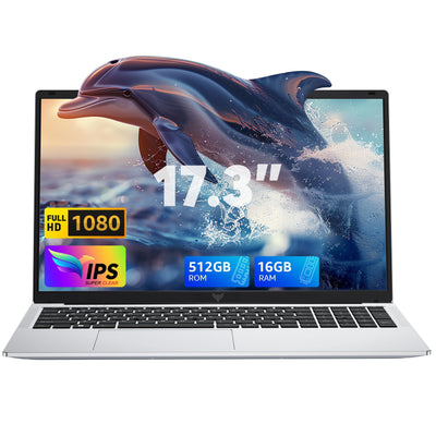 ACEMAGIC 17,3 Zoll Laptop, 16 GB DDR4 512 GB SSD, N-97 Prozessor bis zu 3,6 GHz Laptop Computer,Deutscher Tastaturschutz,WiFi,BT5.0, 3 x USB 3.2, 180° Öffnen und Schließen