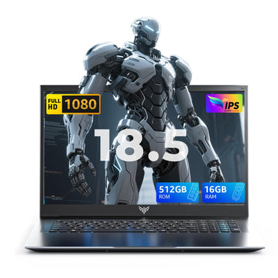 Tivique 18,5 Zoll Laptop,Twin Lake N150 (bis zu 3,6 GHz),8000mAh,16 GB DDR4 512 GB SSD bis zu 2 TB, 1920 x 1080 IPS Full HD Laptop, BT5.0, HDMI, Typ-C, 180° Öffnen und Schließen