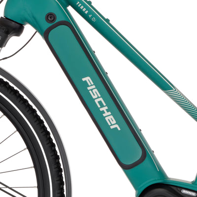 FISCHER E-Bike ATB Terra 4.0i Elektrofahrrad für Damen und Herren, RH 50, Mittelmotor 80 Nm, 36 V Akku, Adventure Green matt