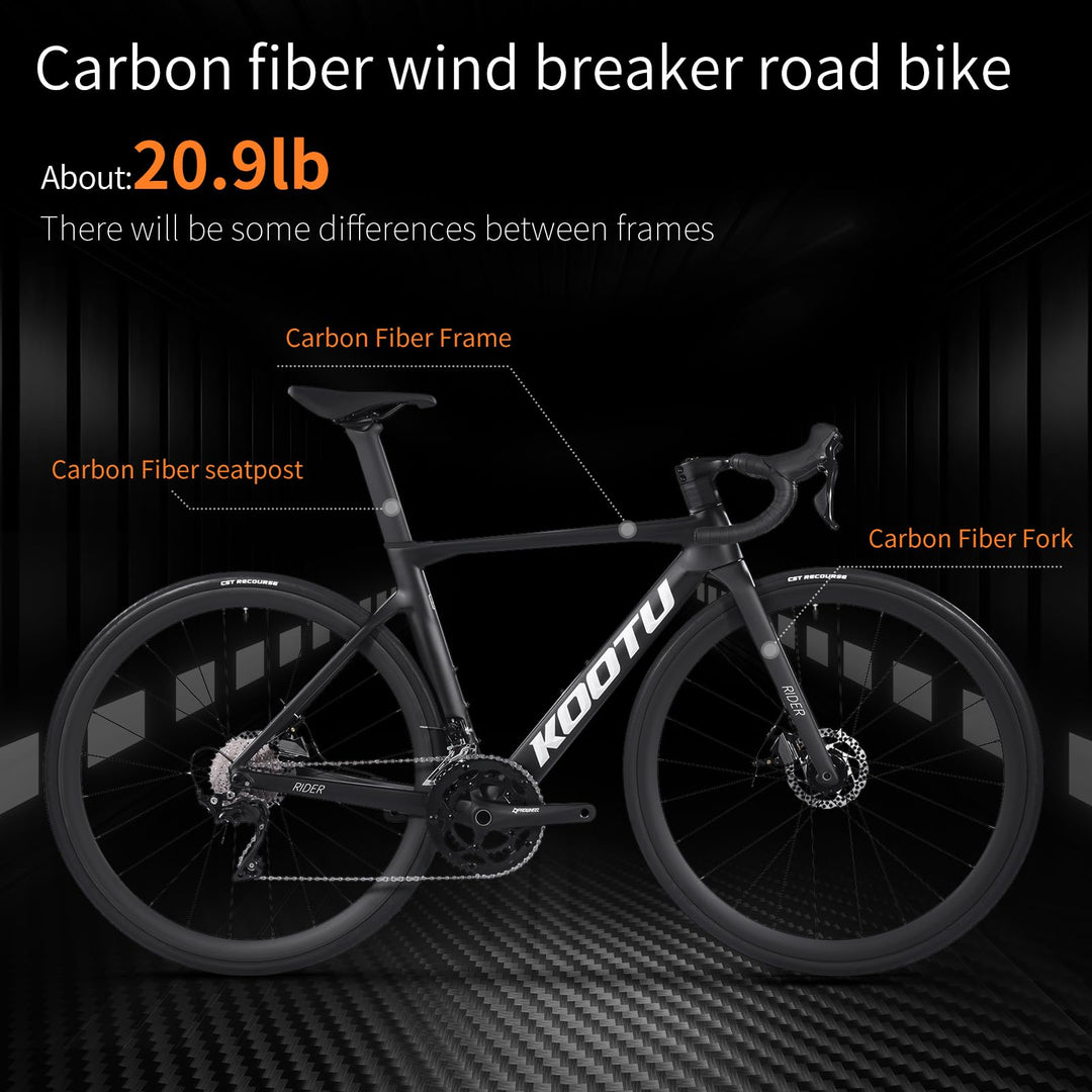 kootu carbon-rennrad KOOTU Carbon Rennrad, T800 Leichtes Carbonfaser-Rahmen-Rennrad mit 105 –  Testberichte aus Berlin