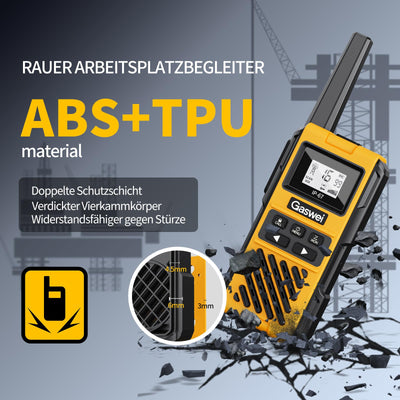 Gaswei G1pro Hochleistungs- Walkie Talkies mit großer Reichweite für Erwachsene, wiederaufladbare Notfallfunkgeräte, 16-Kanal-Walkie-Talkie mit Lithium-Ionen-Akku, IP67 wasserdicht (2 Stück)