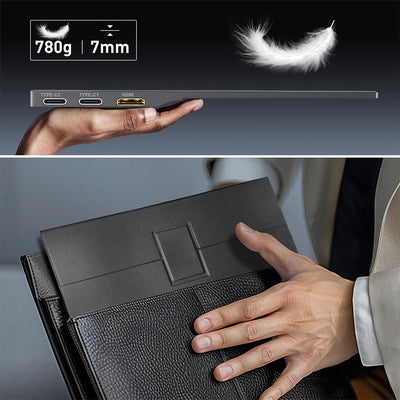 Portable Monitor, 15.6 Inch Mobiler Monitor, FHD 1080P Tragbarer Monitor mit Lautsprecher, Portabler PC Monitor Laptop Bildschirm Erweiterung USB C Zweiter Bildschirm für Laptop Gaming Switch/Xbox