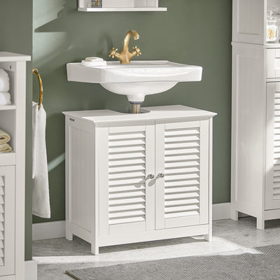SoBuy® FRG237-W Waschbeckenunterschrank Badschrank Unterschrank Badmöbel in weiß BHT ca: 60x58x34cm