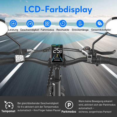 Fafrees FF20 Polar E-Bike Klapprad 20 * 4.0 Zoll, 500W 45km/h ebike Herren Doppelbatterien 24Ah/26.8Ah, Fatbike Damen Reichweite 150km/170km, E-Fahrrad Lagergewicht 150KG (24Ah Batterie, Schwarz)