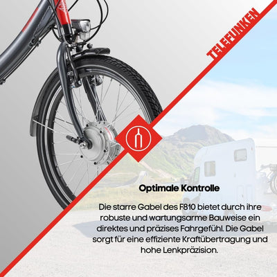 TELEFUNKEN E-Bike Klapprad Elektrofahrrad Alu, 7 Gang Kettenschaltung - Pedelec Faltrad Leicht, 250 W und 10,4 Ah / 36 V Lithium-Ionen-Akku, LCD-Display, 20 Zoll, Kompakt F810