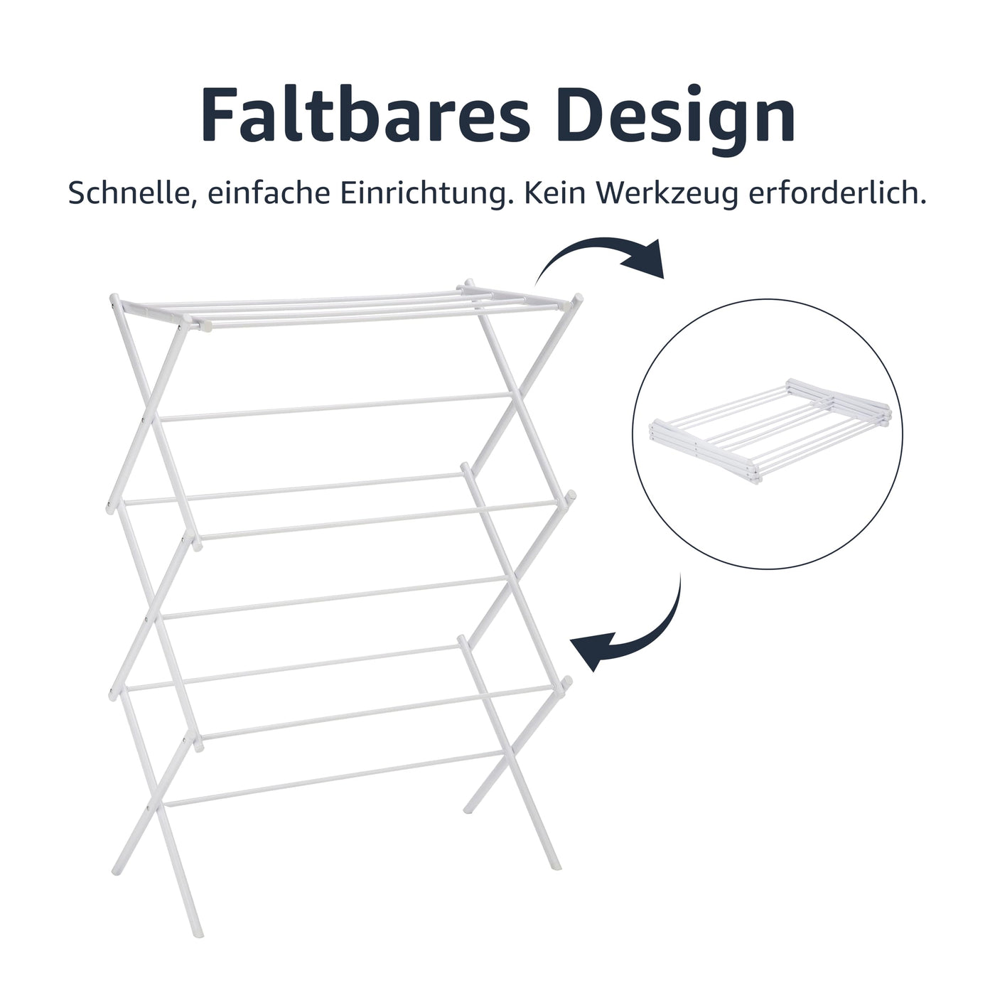 Amazon Basics Klappbarer Wäscheständer, Weiß