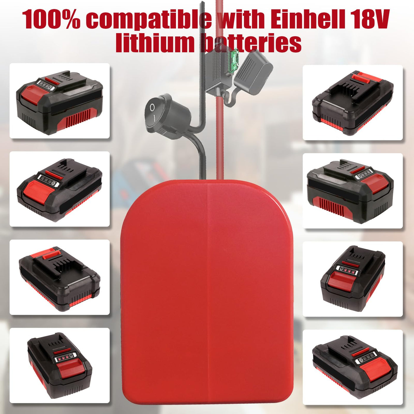 2 Packungen Power Wheel Adapter für EINhell 18V Akku Power Wheels Akku Konverter mit Sicherungen & Drahtklemmen, 14AWG Draht, Stromanschluss für DIY Rc Auto Spielzeug, Robotik und Rc Truck