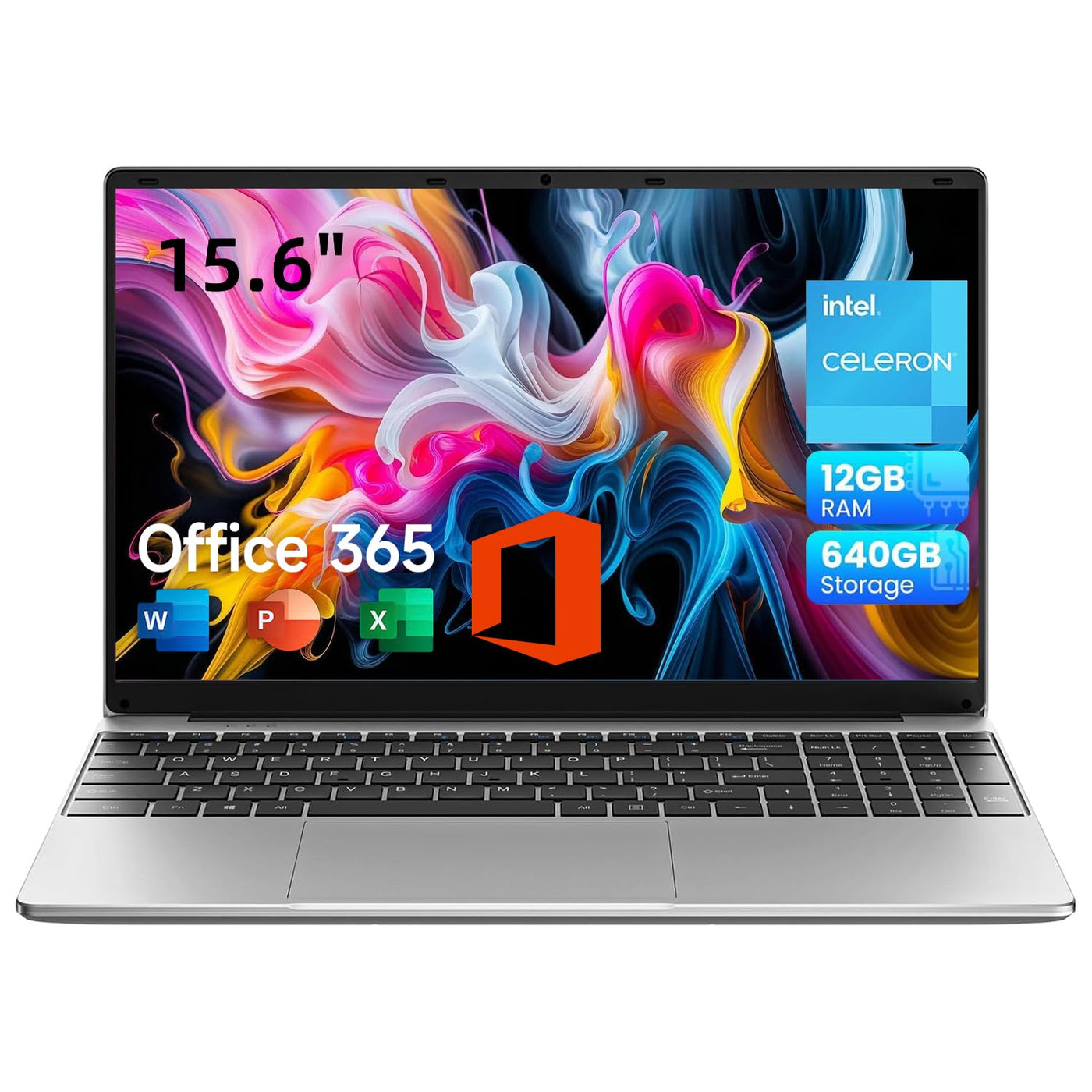 jumper Laptop 15,6 Zoll FHD Display, 12 GB RAM 640 GB ROM, Office 365, Prozessor 5205U Notebook, Akku 38 Wh, Zwei Stereo-Lautsprecher, USB 3.0, Typ-C, Digitale Tastatur