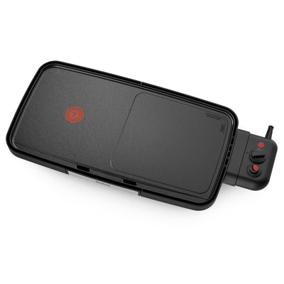 Tefal CB6418 BBQ Booster Tischgrill | Power-Boost-Zone | 2200 Watt | Antihaftbeschichtung | 6 Stufen Thermostat | Auffangschale spülmaschinengeeignet | Thermo-Spot | extragroße Grillfläche | Schwarz