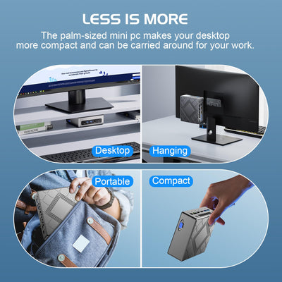 NiPoGi Mini PC Ιntel Core i5-12450H (bis zu 4,40 GHz), 16 GB (8 GB*2) DDR4 512 GB SSD Mini PC WiFi 6, Mini Desktop Computer mit Ιntel UHD Graphics 1200 MHz, BT 5.2, 2X HDMI+VGA, 4K UHD Mini Tower PC