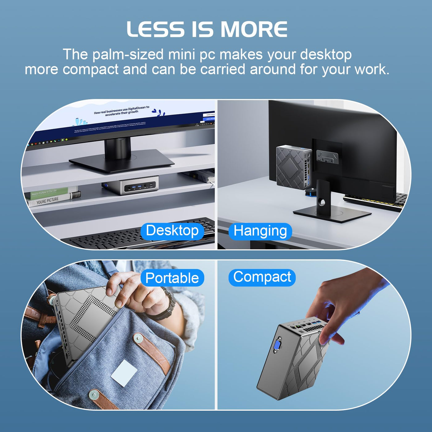 NiPoGi CK10 Mini PC Ιntel Core i5-12450H(8C/12T, bis zu 4,40 GHz), 16 GB DDR4 512 GB M.2 NVMe SSD Mini Desktop Computer, WiFi 6, BT 5.2, 2X HDMI+VGA, 4K UHD Triple Display für Büro/Zuhause/HTPC.