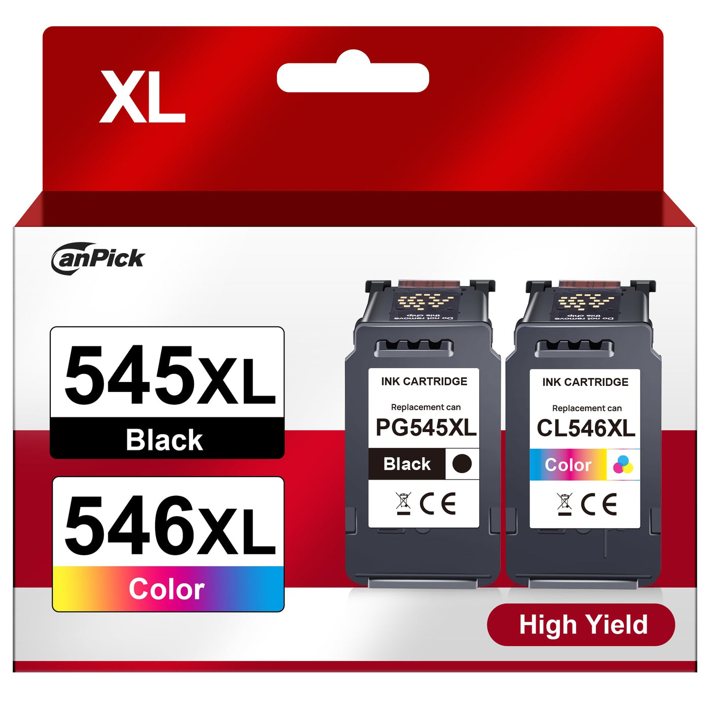 PG 545 CL 546 XL PG-545XL CL-546XL Multipack Ersatz für Canon Druckerpatrone 545 546 XL für Pixma MX495 TR4550 TR4551 MG2550s MG2555s TS3150 TS3151 TS3350 MG3050 MG3051 MG2950 (1 Schwarz 1 Farbe)
