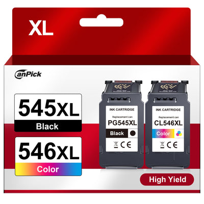 PG 545 CL 546 XL PG-545XL CL-546XL Multipack Ersatz für Canon Druckerpatrone 545 546 XL für Pixma MX495 TR4550 TR4551 MG2550s MG2555s TS3150 TS3151 TS3350 MG3050 MG3051 MG2950 (1 Schwarz 1 Farbe)