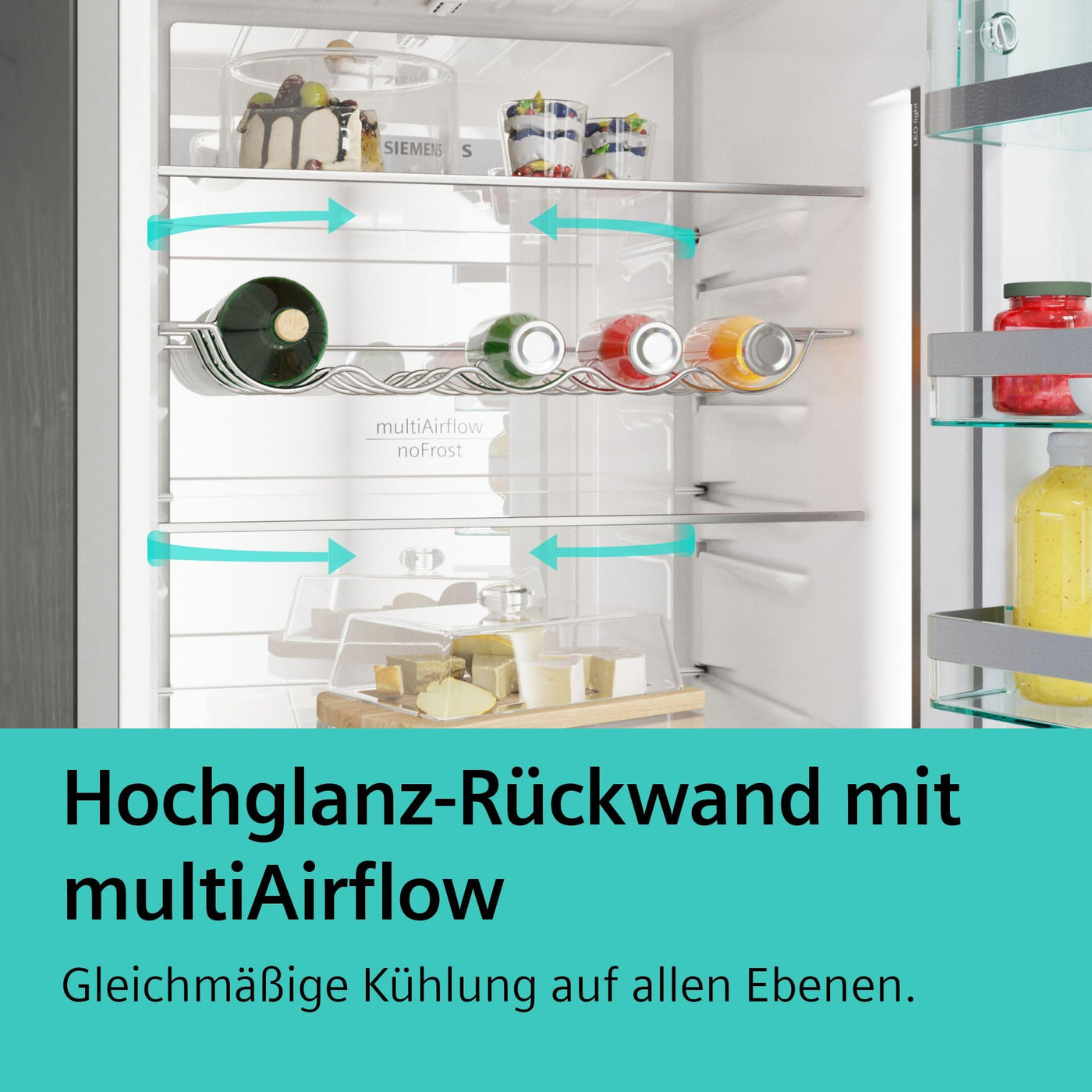 SIEMENS KG39N2XAF Stand-Kühl-Gefrier-Kombination iQ300, freistehende Kühlkombination mit Gefrierbereich unten 203x60 cm, 260L Kühlen, 103L Gefrieren, noFrost, hyperFresh, LED-Beleuchtung, BlackSteel