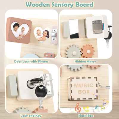 Joyreal Motorikbrett Montessori - Busy Board Activity Board Motorikboard Montessori Spielzeug Brett Motorikspielzeug Sensorik Board
