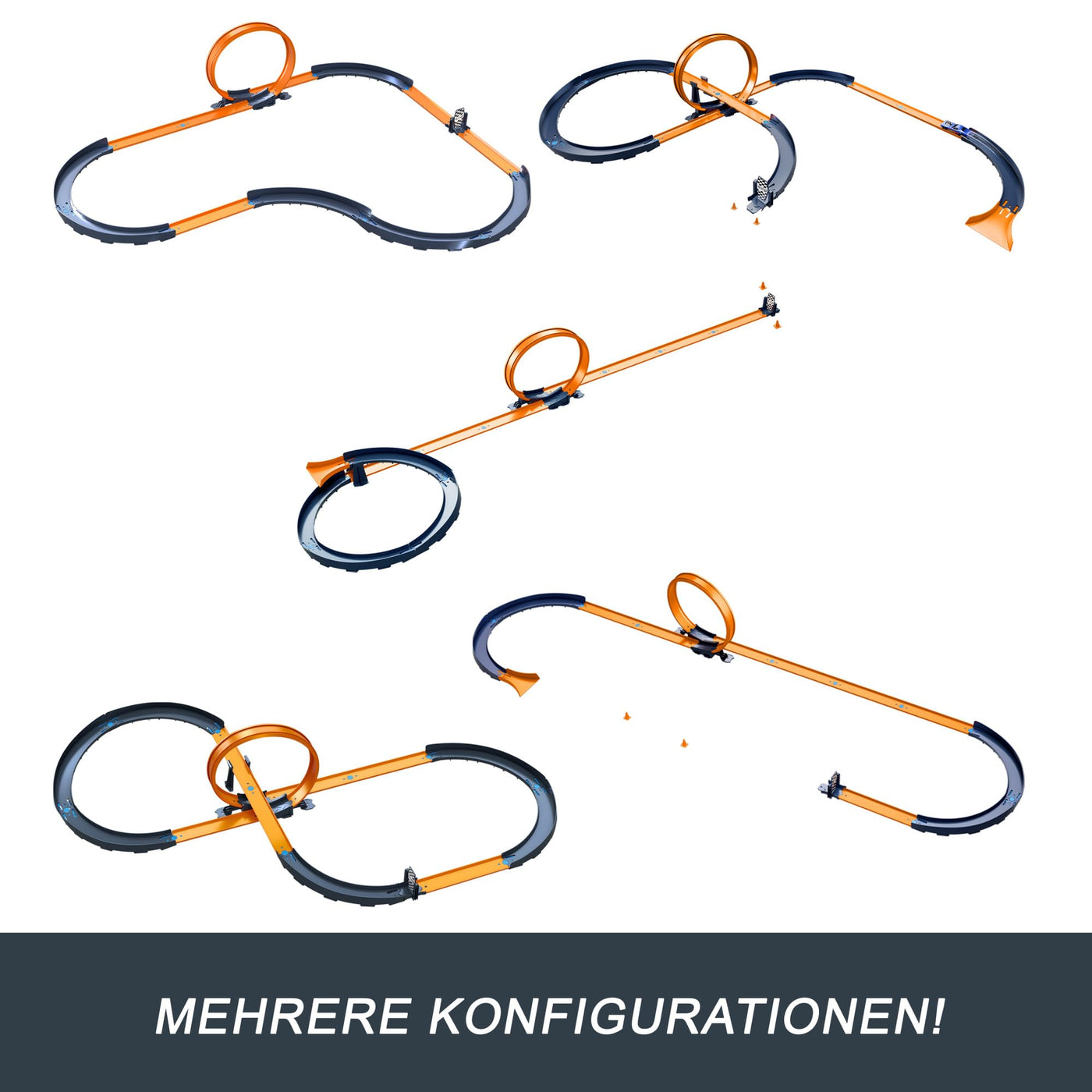 Hot Wheels Spielzeugauto-Trackset mit ferngesteuertem Fahrzeug im Maßstab 1:64 und mehr als 30 Trackteilen, Mehreren Konfigurationen, HXX45