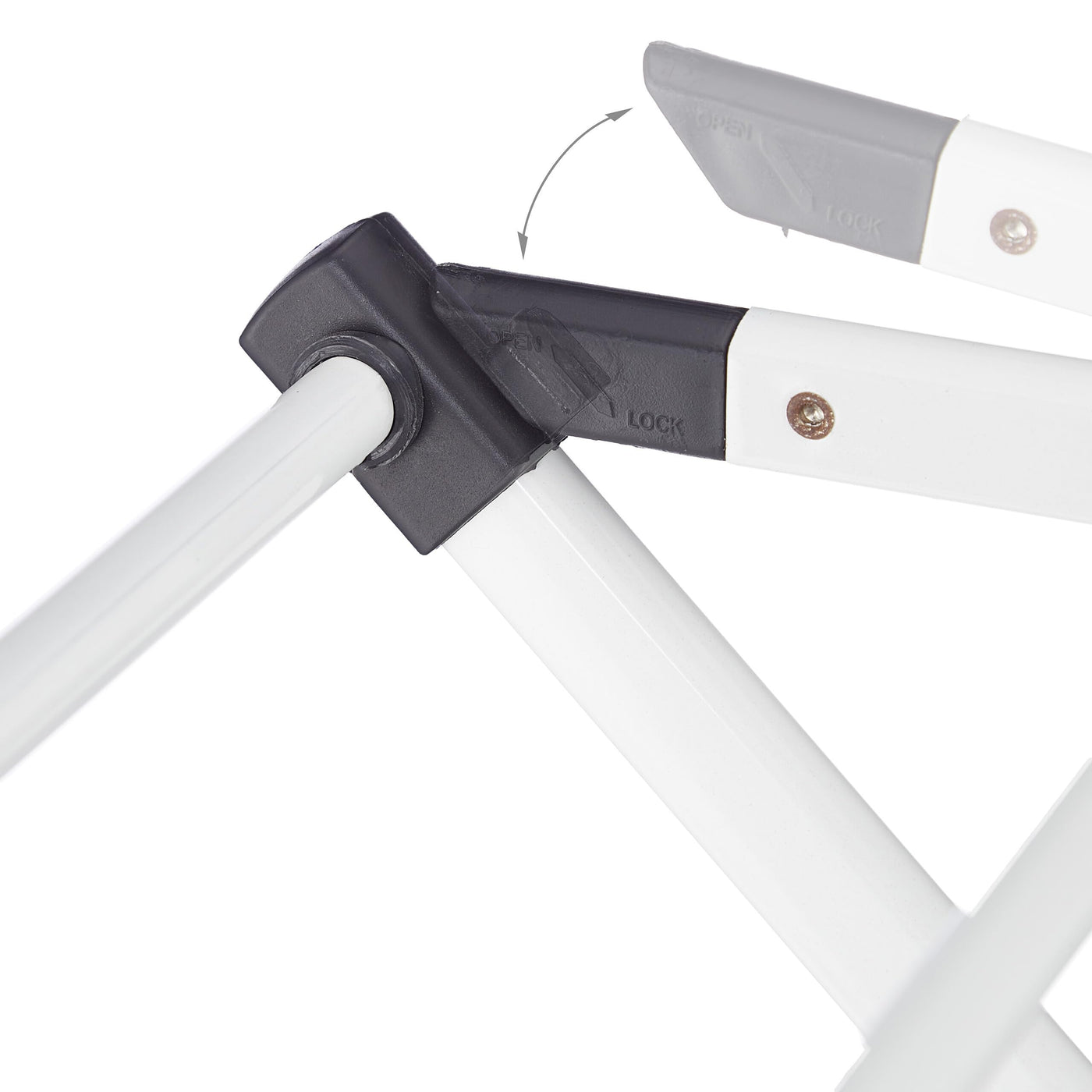 Relaxdays Wäscheständer klappbar, 11 Stangen, 6 Ebenen, HBT: 105x73x37 cm, Wäscheturm, Metall Wäschegestell, weiß