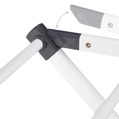 Relaxdays Wäscheständer klappbar, 11 Stangen, 6 Ebenen, HBT: 105x73x37 cm, Wäscheturm, Metall Wäschegestell, weiß