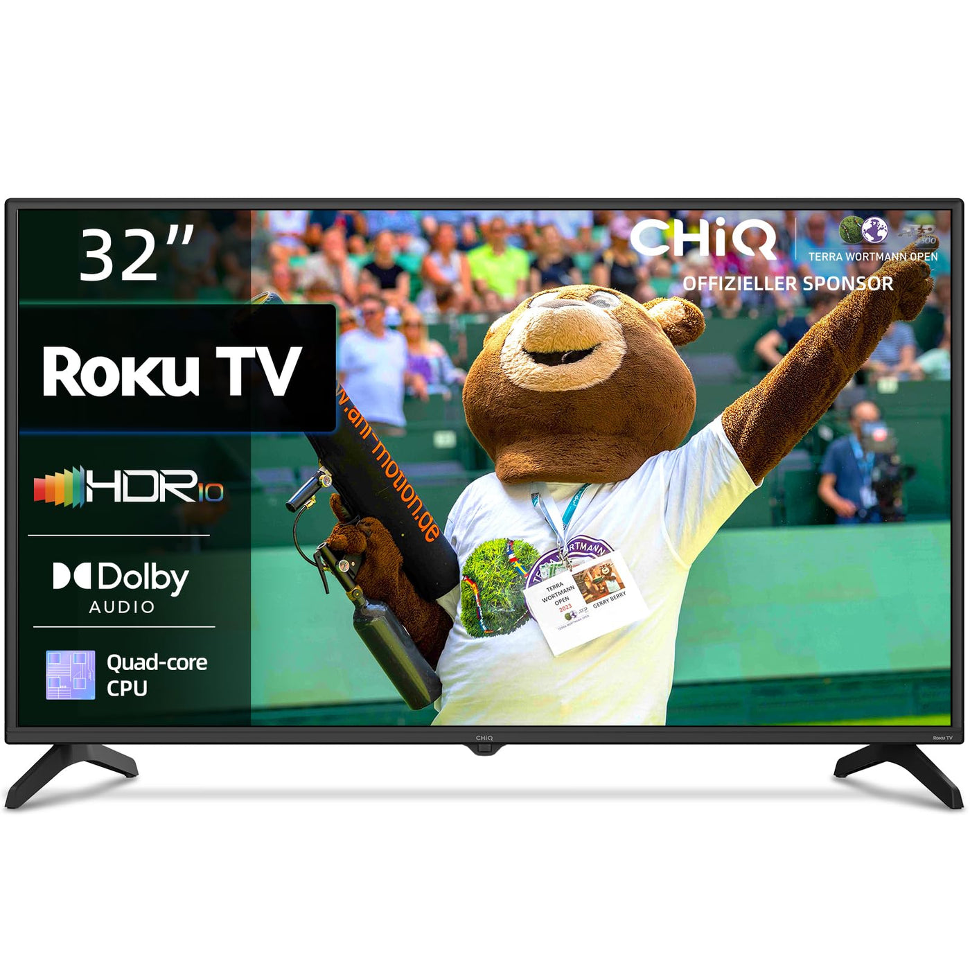 CHIQ 32 Zoll HD, Smart TV, HDR 10, Dolby Audio, Triple Tunner, Sprachassistent, Apple TV+, Prime Video, USB2.0, Works with Alexa, Neu 2024