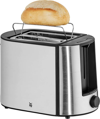 WMF Bueno Pro Toaster 2 Scheiben, Doppelschlitz Toaster Edelstahl mit Brötchenaufsatz, 2 Scheiben, 6 Bräunungsstufen, 870 W, edelstahl matt