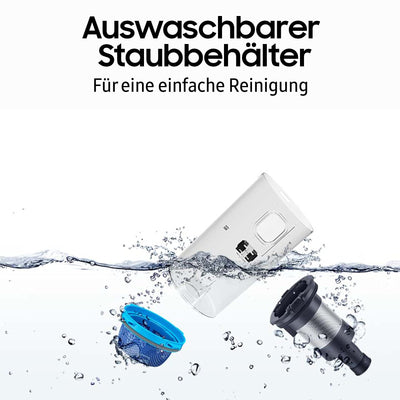 Samsung Jet 75 pet extra VS20T7562R5/EG, Akku-Handstaubsauger inklusive Ersatzakku, kabellos, beutellos, max. 200 W, wechselbarer 21.9V Li-Ion Akku, 0,8 Liter, ChroMetal Silber