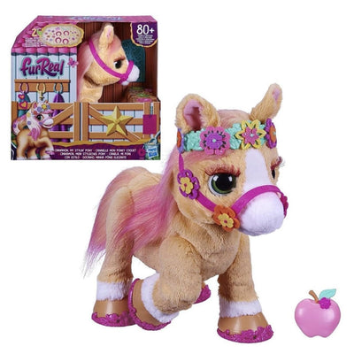 FurReal Hasbro Cinnamon, Mein stylisches Pony, 80 Plus Geräusche, Reaktionen, 26 Accessoires, Elektronisches Tierchen ab 4 Jahren, Multi, 35 cm