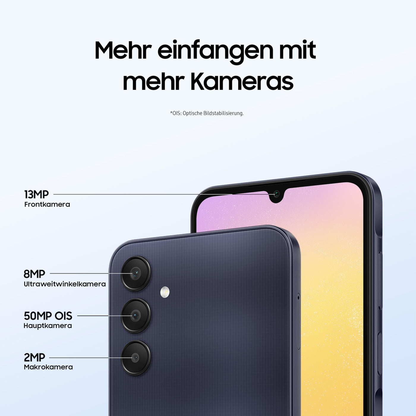 Samsung Galaxy A25 5G Smartphone, Simlockfrei ohne Vertrag, Android-Handy, 128 GB, Schnellladefunktion, 50-MP-Kamera, Blue, 30 Monate Herstellergarantie [Exklusiv auf Amazon] [Deutsche Version]