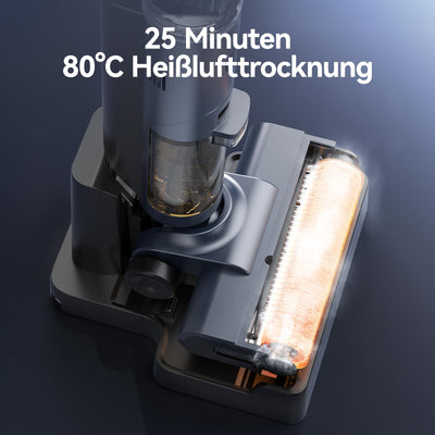 JONR ED12 Pro Nass Trockensauger Akku, Kabelloser Saugwischer, Dreikantenreinigung, Heißwasser-Selbstreinigung Heißluft-Trocknung, 850mL Wassertank, Anti-Verwirrungs-Haar für Hartböden, Tierhaare