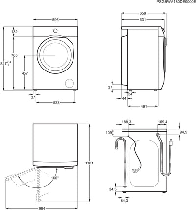 AEG LR8E80690 / WiFi / UniversalDose Schublade / 9.0 kg / Leise / Nachlegefunktion / Kindersicherung / Wasserstopp / 1600 U/min
