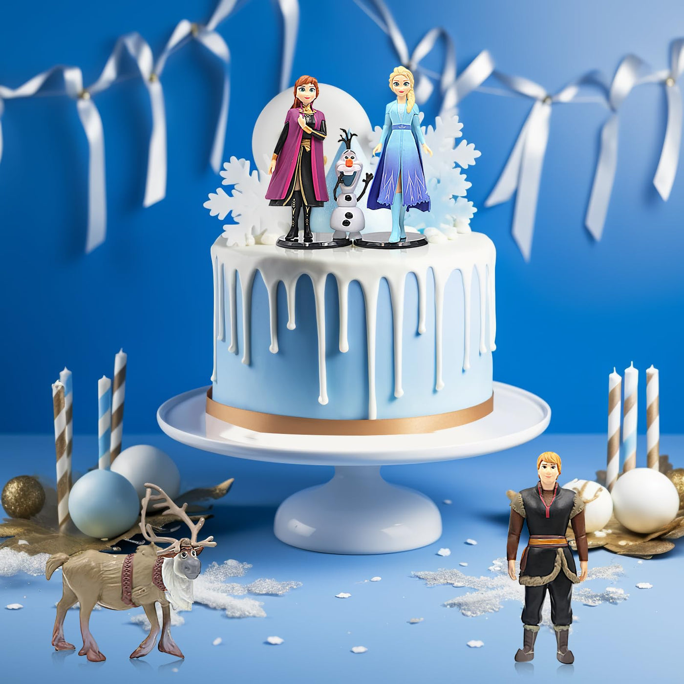 5 Stück Frozen Kuchen Deko Figuren Set, Eiskönigin Figuren Deko, Elsa Minifiguren Tortendeko Muffin Deko, Eiskönigin Dekofiguren Cupcake Toppers Dekoration