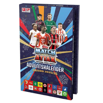 Bundle mit Match Attax Bundesliga 2025/2026-1 Adventskalender Fussball Karten + Exklusive collect-it Hüllen