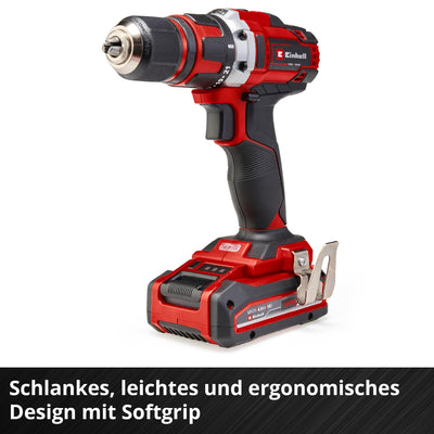 Einhell Akku-Bohrschrauber TE-CD 18/40 Li-Solo Power X-Change (Lithium-Ionen, 18 V, 40 Nm max. Drehmoment auf 21 Stufen, 2-Gang-Getriebe zum Bohren + Schrauben, Drehzahl-Elektronik, LED-Licht)