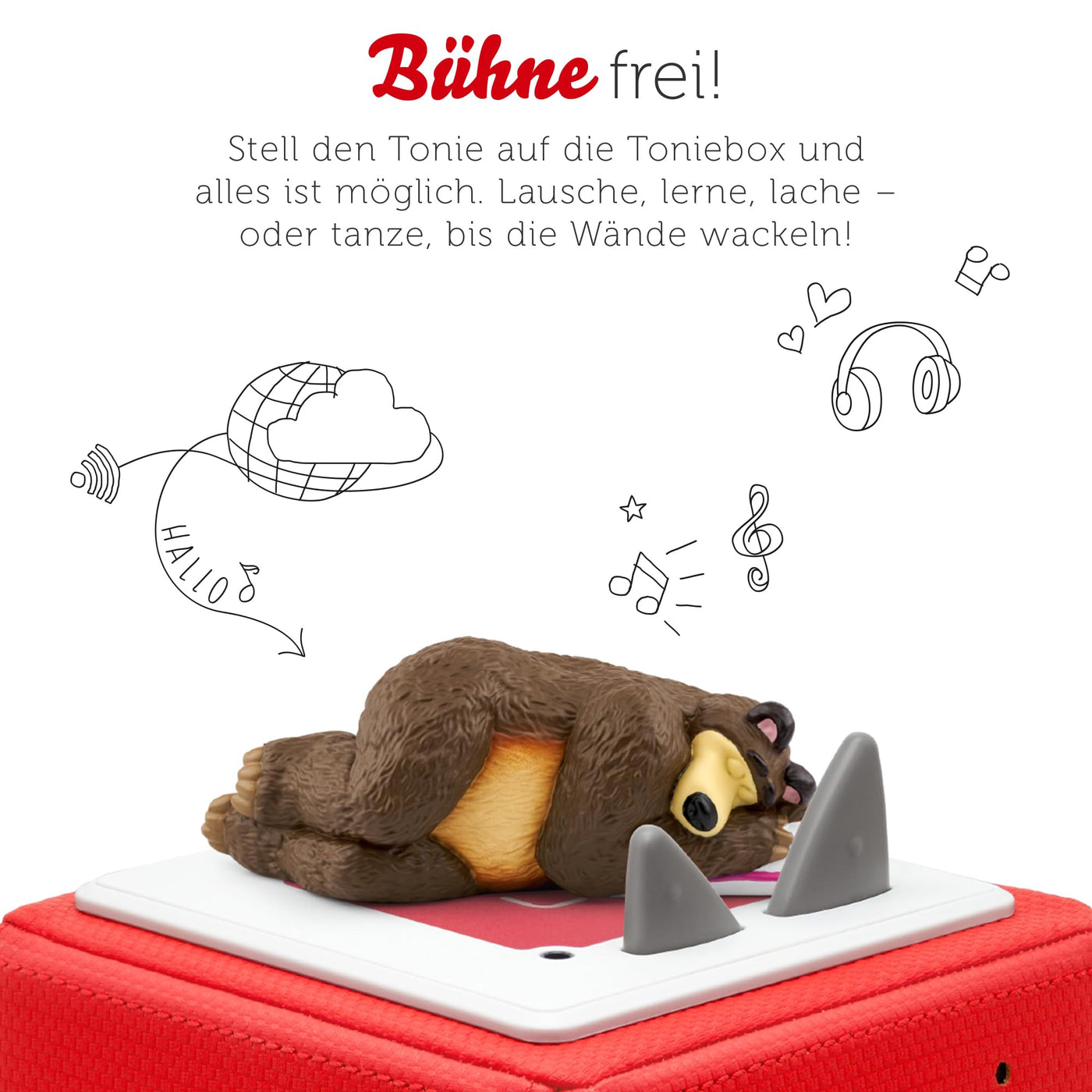 tonies Hörfigur für Toniebox, Mascha und der Bär – Winterschlaf für alle + 5 weitere quirlige & lustige Geschichten, Hörspiel für Kinder ab 4 Jahren, Spielzeit ca. 50 Minuten