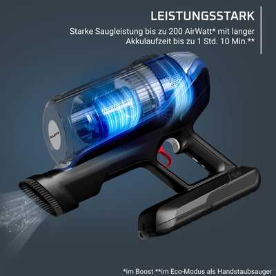 Rowenta X-Force Flex 14.60 Aqua, Kabelloser Staubsauger mit Wisch-Funktion, Flex-Gelenk, bis zu 200 AirWatt und 70 min Akku-Laufzeit, RH99C3WO