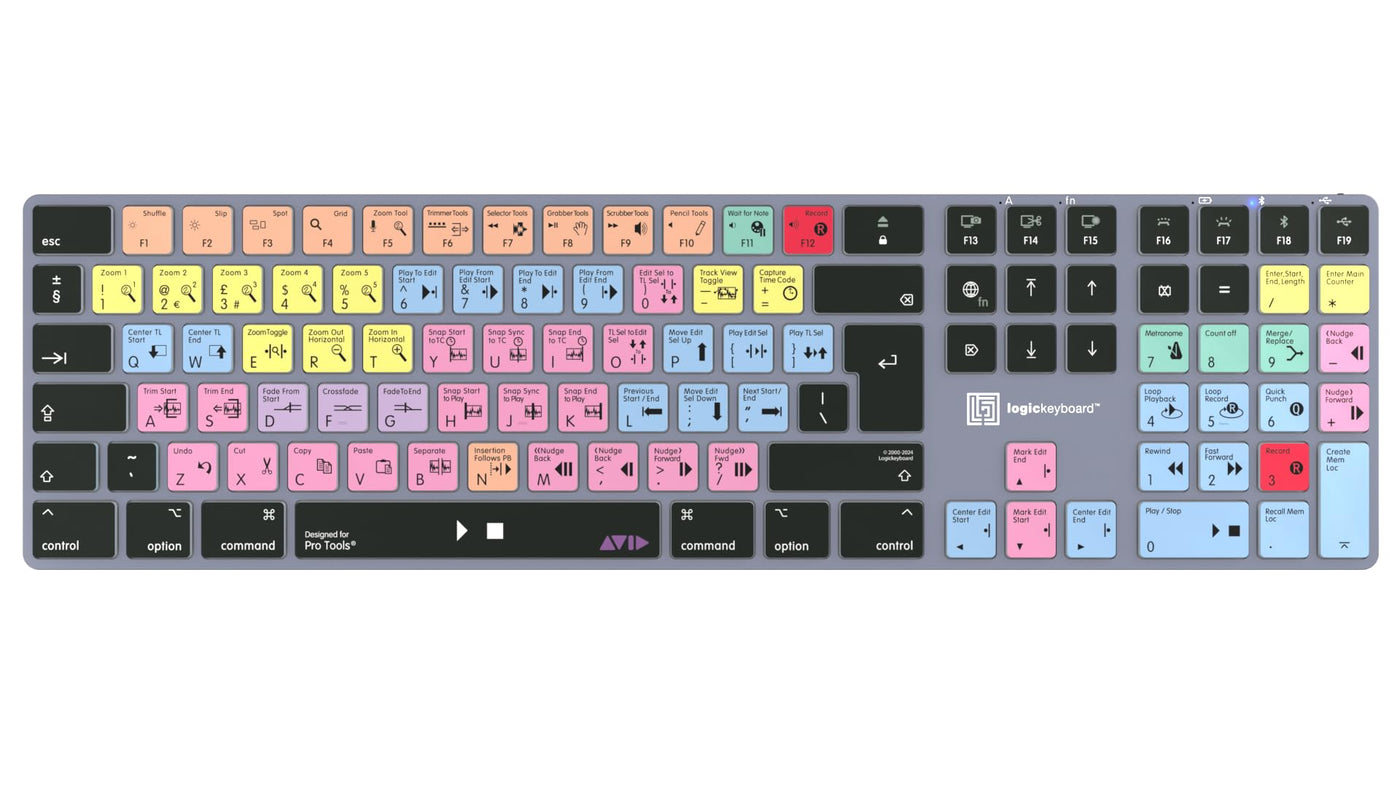 LOGICKEYBOARD Kabellose Hintergrundbeleuchtung "Titan" für das Komponieren in Avid Pro Tools auf Mac • p/n LKB-PT-TM-UK