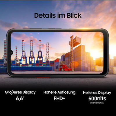 Samsung Galaxy Xcover7 Enterprise Edition, robustes 6,6 Zoll Android Smartphone, 128 GB, 4.050 mAh Akku, Business Handy, wassergeschützt, Smartphone ohne Vertrag, Schwarz
