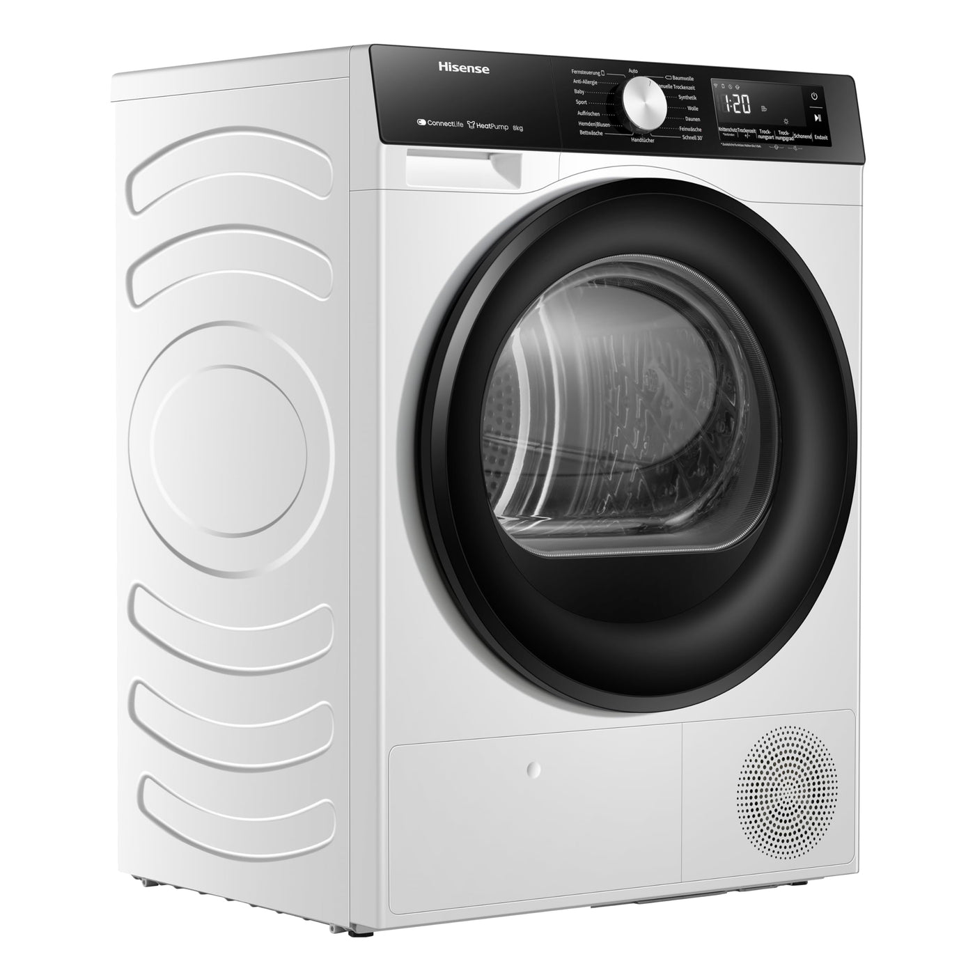 Hisense DH3S802BW3, 8KG, Kondensation mit Wärmepumpe, 16 Programme, ConnectLife, TwinAir, Weiß, Energieeffizienzklasse C