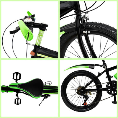 Wiefiche 20 Zoll Kinderfahrrad, 2 Farbe Premium Mountainbike Jungen & Mädchen-Fahrrad aus Kohlenstoffstahl Fully MTB für Jungen & Mädchen & Damen & Herren Fahrräder für Outdoor Sportausflüge