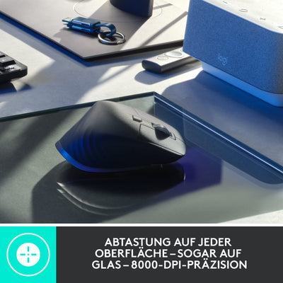 Logitech MX Mechanical kabellose beleuchtete Tastatur Standardgröße Linear, MX Master 3S kabellose Hochleistungs-Bluetooth-Maus, macOS, Windows, Linux, iOS, Android, DEU QWERTZ - Grau